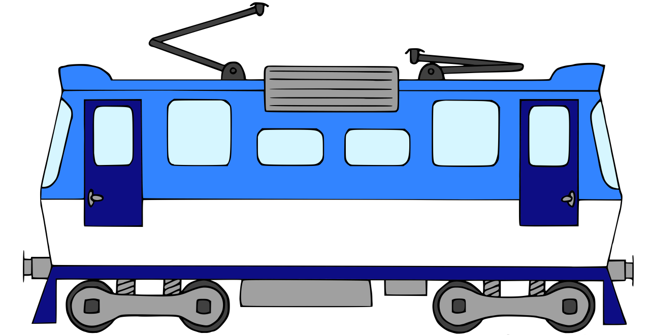 Autorská ilustrace vlaku elektrická lokomotiva Hravé stroje (2)